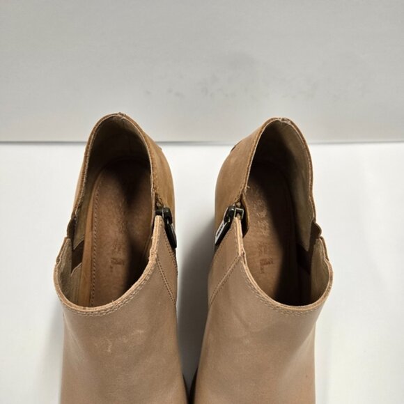 Sorel Nadia Tan and Cream Leather Peep Toe Ankle Bootie - Picture 7 of 10